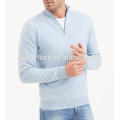 High Quality Knitted Men's Fit Cashmere Sweater With Half Front Zip